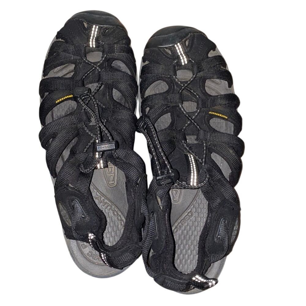 Keen Sandals Women's 8 Whisper Sporty Fisherman Hiking 1018227 Black Waterproof